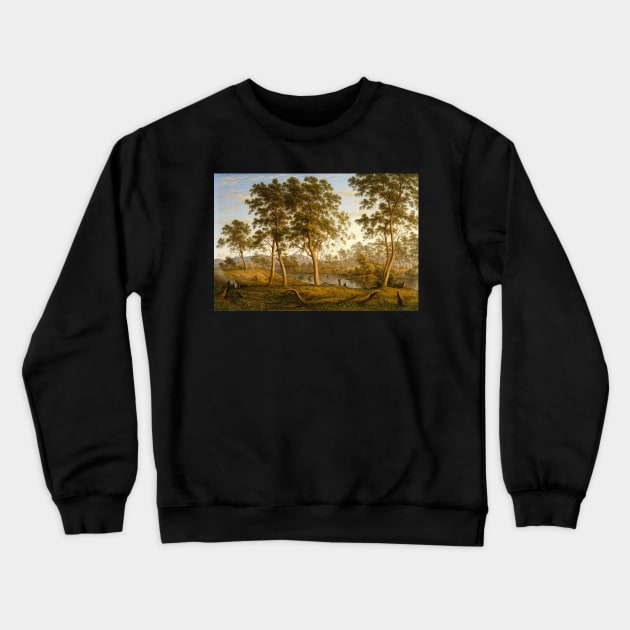 natives on the ouse river van diemen s land 1838 - John Glover Crewneck Sweatshirt by Kollagio